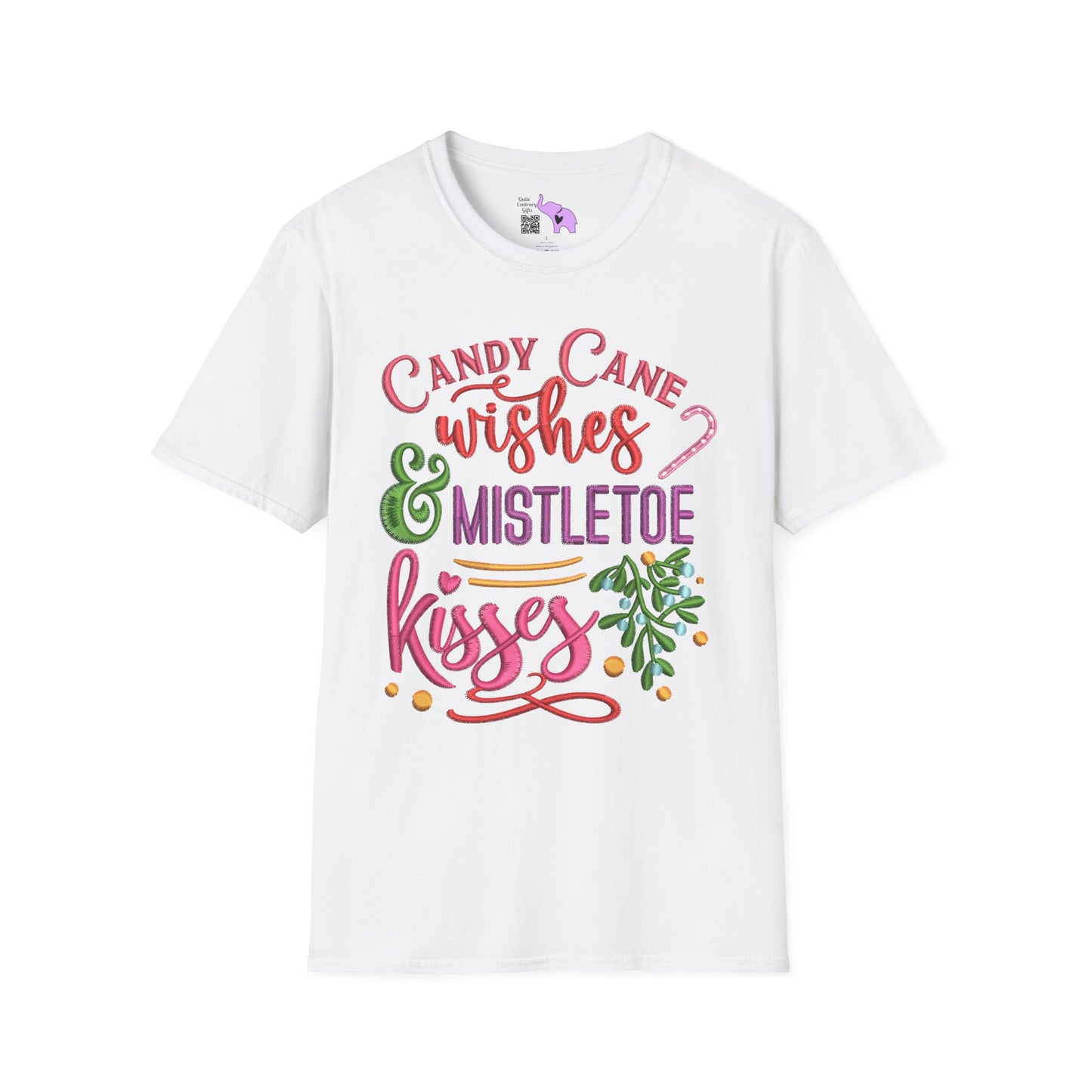 Candy Cane Wishes & Mistletoe Kisses Adult T-shirt