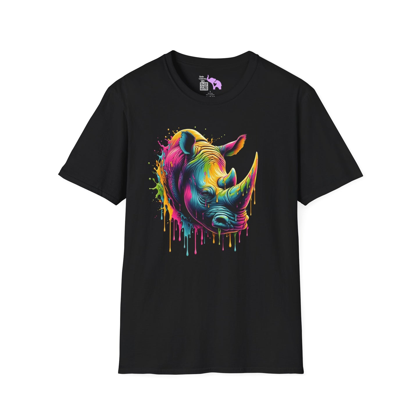 Colorful Rhino Adult T-shirt
