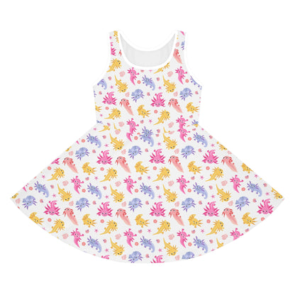 Axolotl Whimsy Girls' Sleeveless Sundress