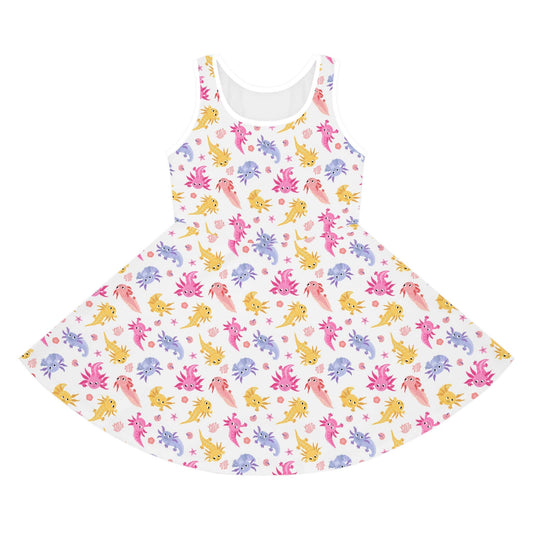 Axolotl Whimsy Girls' Sleeveless Sundress
