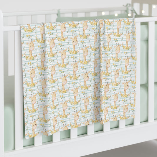 Giraffes in Bloom Baby Swaddle Blanket