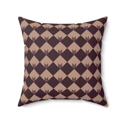Diamond Bloom-Crimson & Plum Throw Pillow