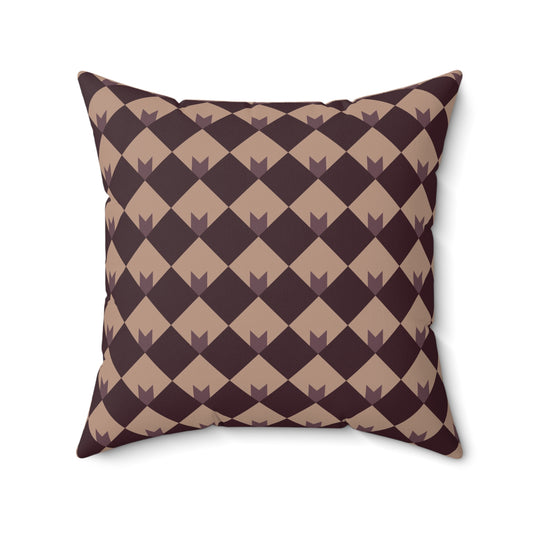 Diamond Bloom-Crimson & Plum Throw Pillow