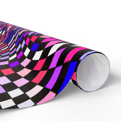 Warped Purple Checkered Wrapping Paper