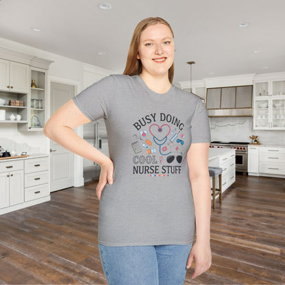 Busy Doing Cool Nurse Stuff Adult T-shirt