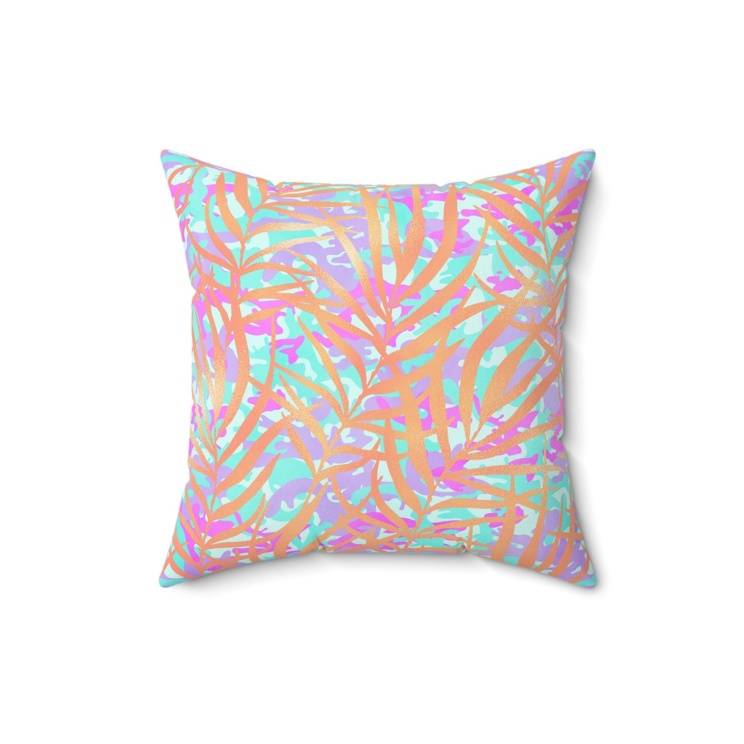 Tropical Sunset Palms Throw Pillow