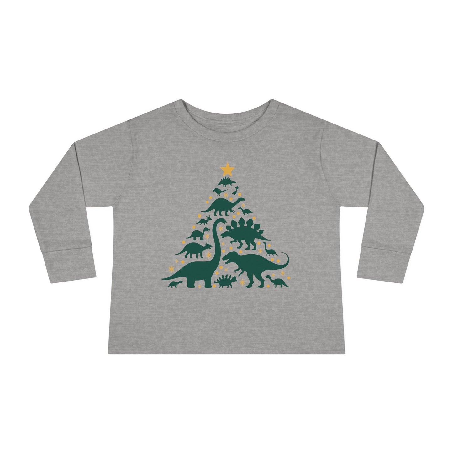 Dinosaur Christmas Tree Toddler Long Sleeve Tee