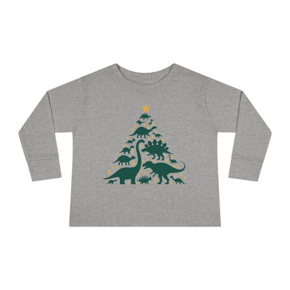 Dinosaur Christmas Tree Toddler Long Sleeve Tee