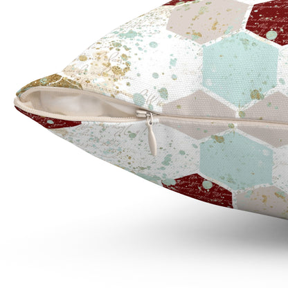 Love Letters & Honeycomb Throw Pillow