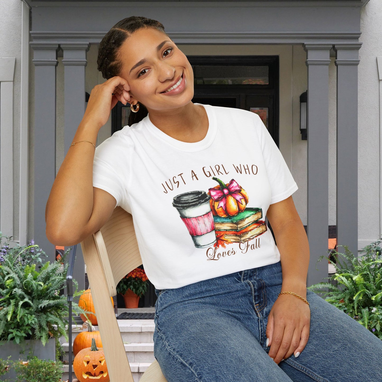 Just A Girl Who Loves Fall Adult T-shirt