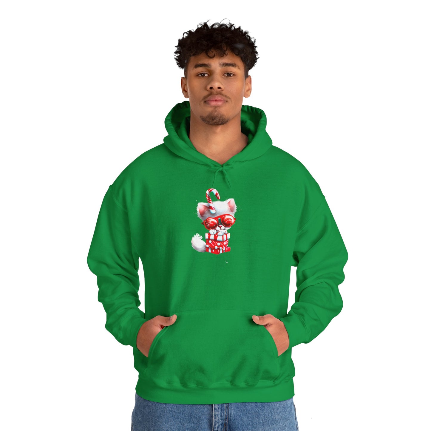 Candy Cane Kitten Heavy Blend™ Hooded Sweatshirt