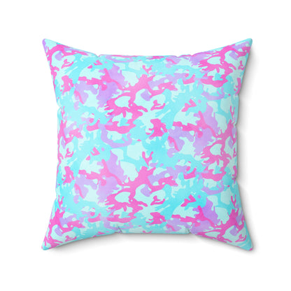 Cotton Candy Camo Throw Pillow