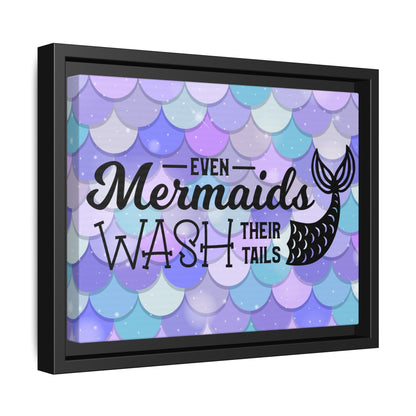 Even Mermaids Wash Their Tails 2 Framed Canvas Bathroom Art