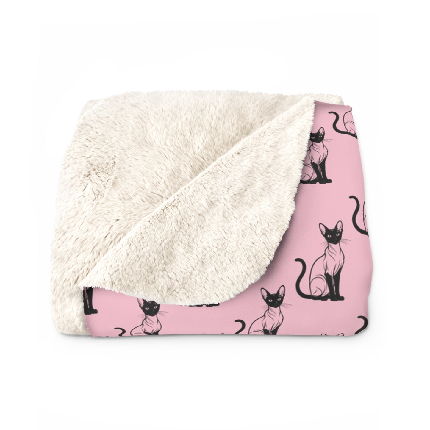 Siamese Charm – Pink Whisper Fleece Blanket