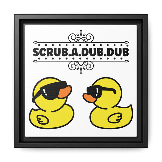 Scrub A Dub Dub w/Rubber Ducks Canvas Bathroom Art