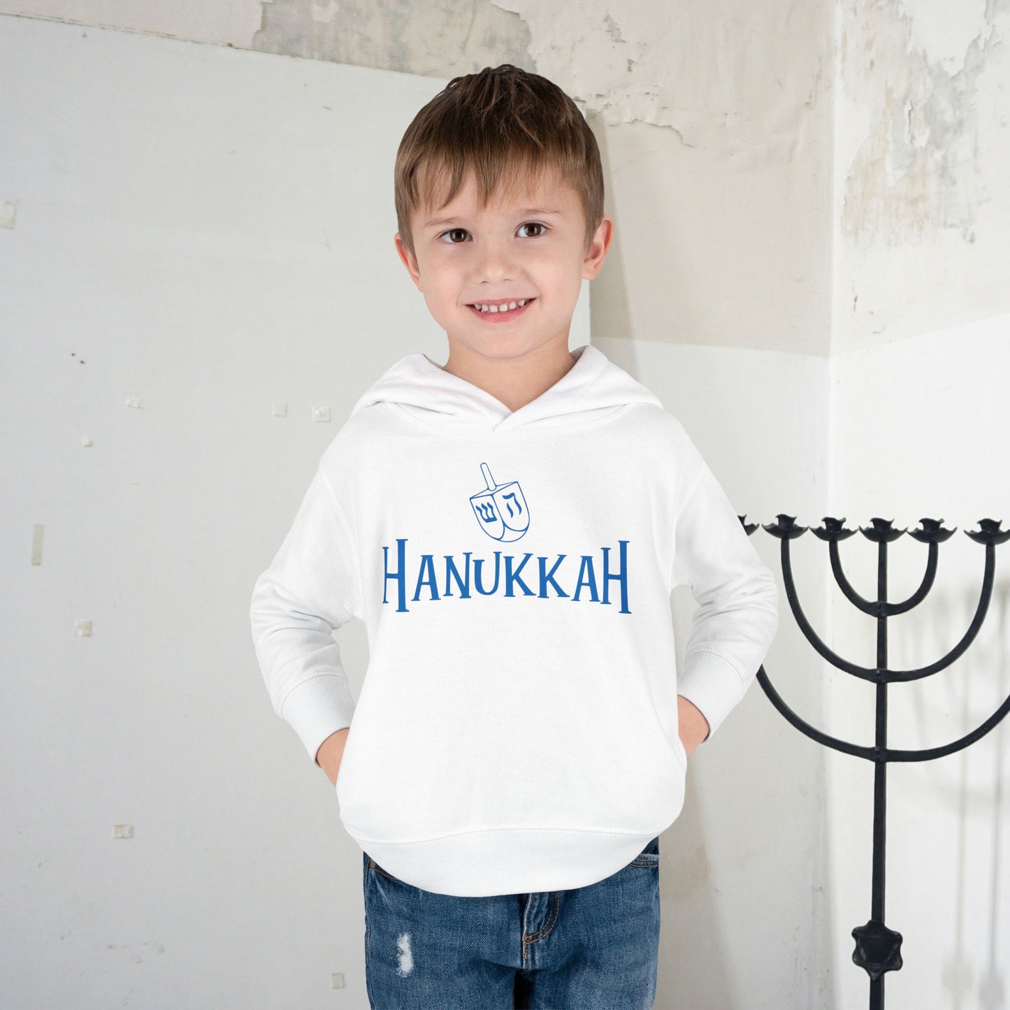Hanukkah Toddler Pullover Fleece Hoodie
