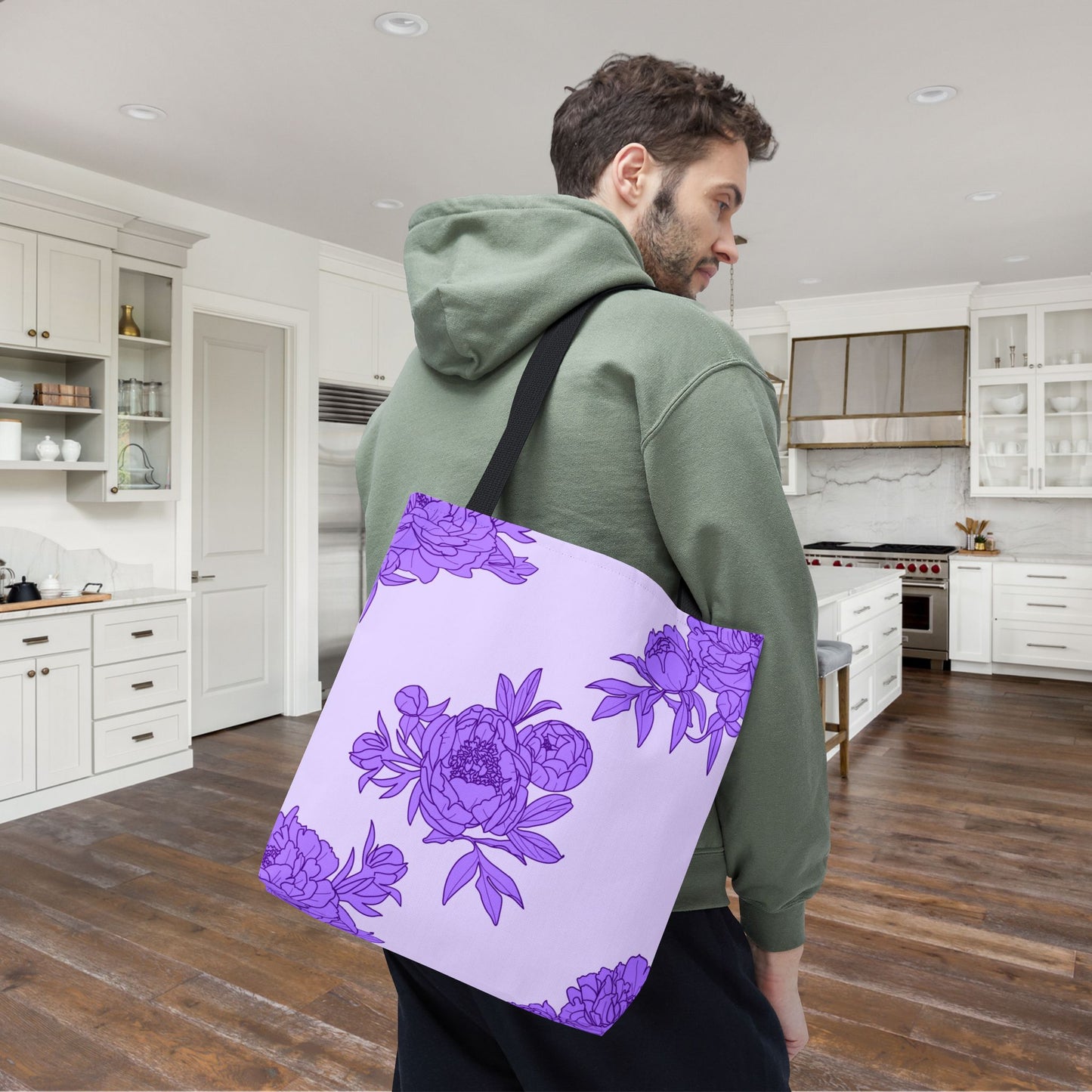Royal Orchid Peonies Canvas Tote Bag