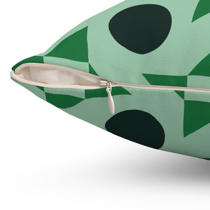 Emerald Pinwheels Throw Pillow