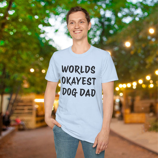 Worlds Okayest Dog Dad Adult T-shirt