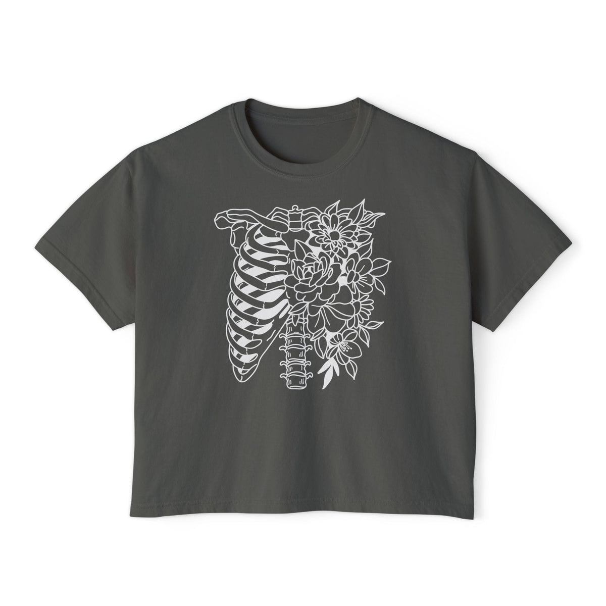 Floral Ribcage Women's Boxy Tee