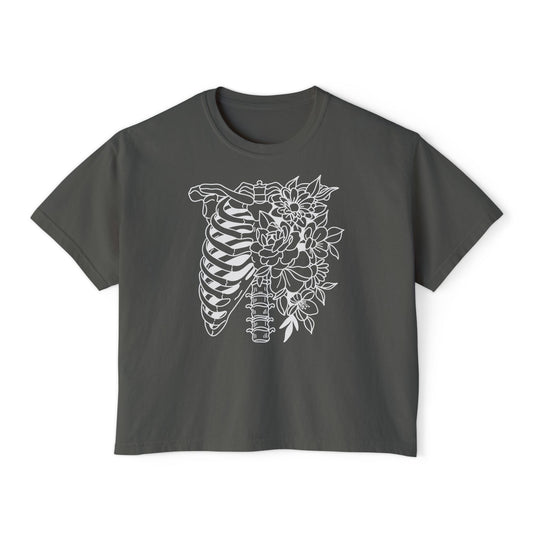 Floral Ribcage Women's Boxy Tee