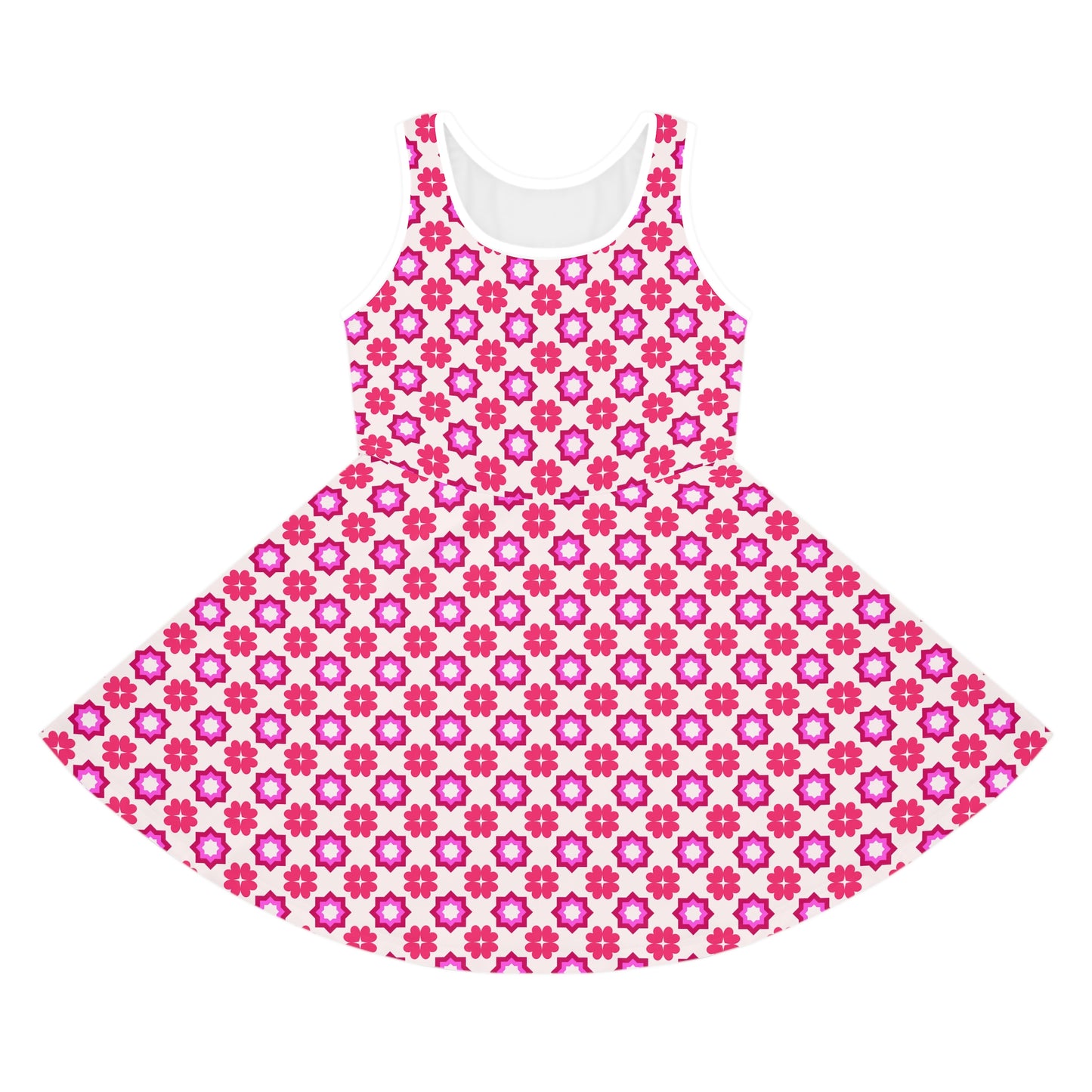 Rosy Star Garden Girls' Sleeveless Sundress