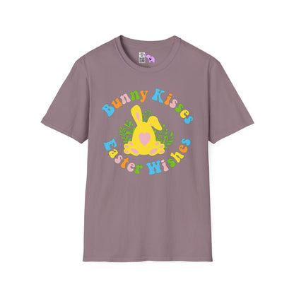 Bunny Kisses Easter Wishes Adult T-shirt