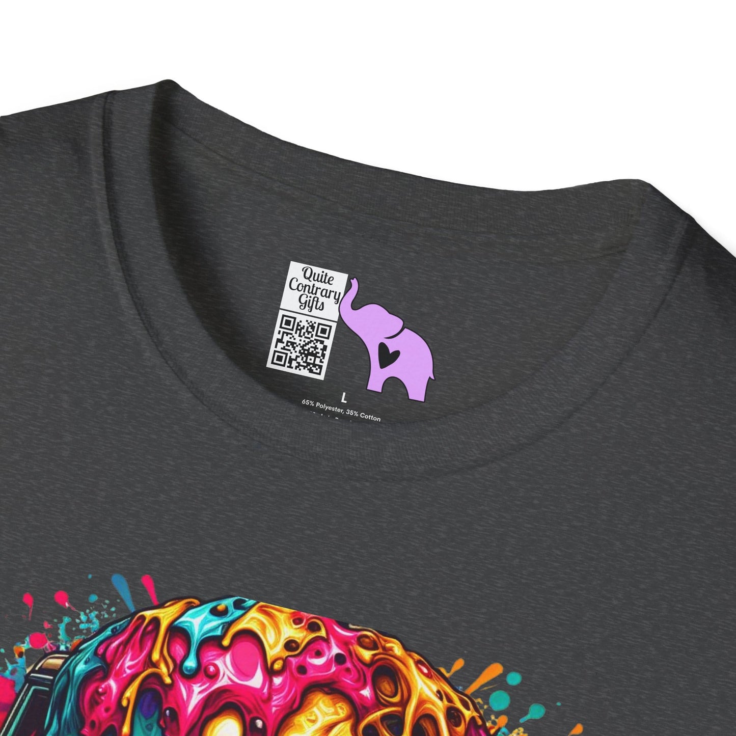 Colorful Skull & Car Adult T-shirt