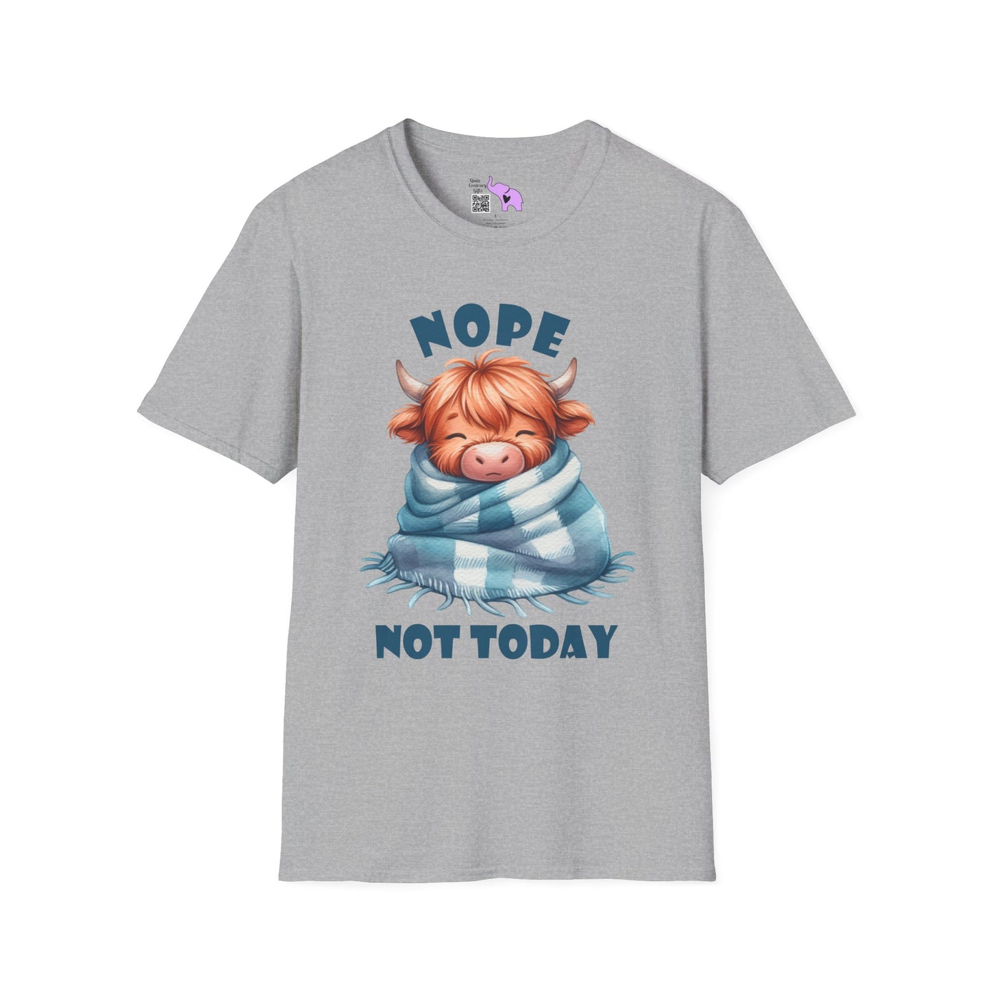 Nope Not Today Cute Cow Adult T-shirt