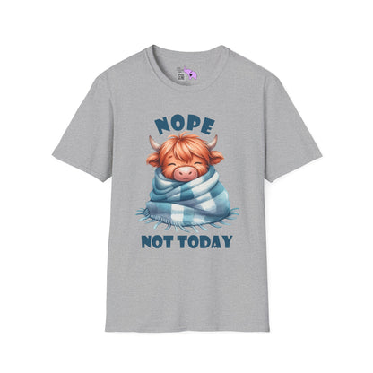 Nope Not Today Cute Cow Adult T-shirt