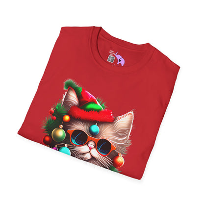 Christmas Tree Kitten Adult T-shirt
