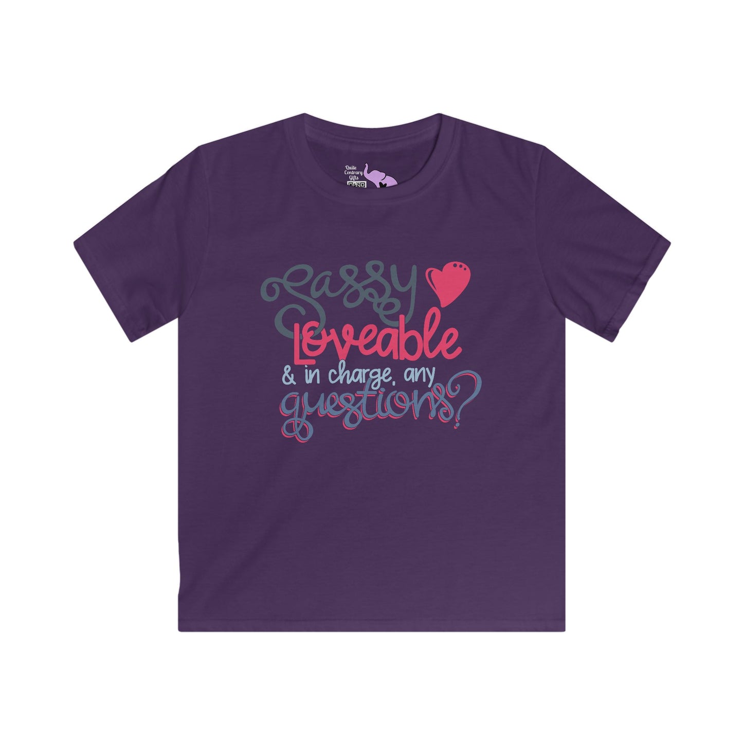 Sassy, Loveable, & In Charge Any Questions? Youth Softstyle Tee