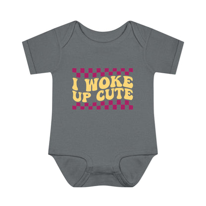 I Woke Up Cute Infant Baby Rib Bodysuit