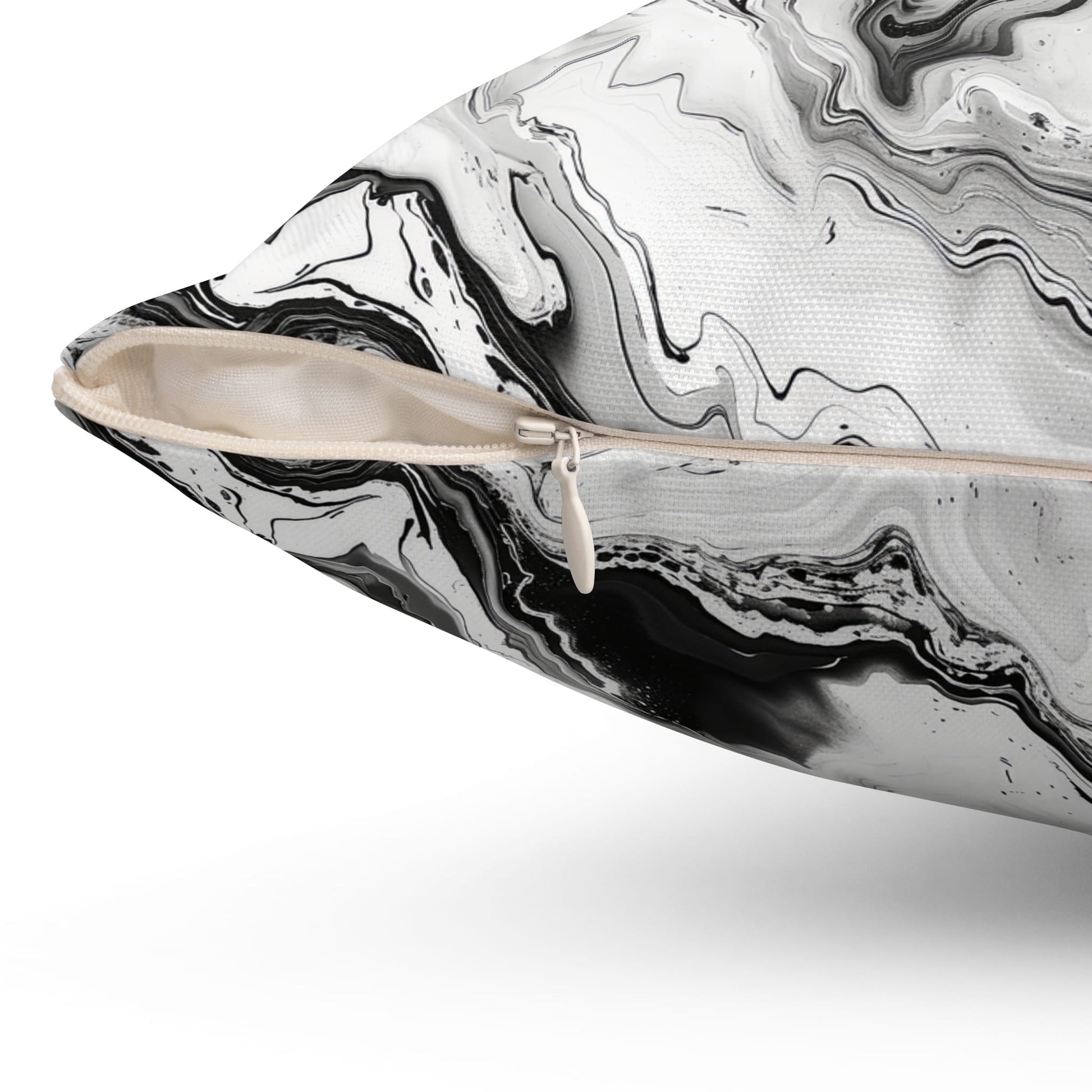 Frost Veil Marble Throw Pillow