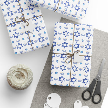 Menorah/Star of David 2 Hanukkah Wrapping Paper