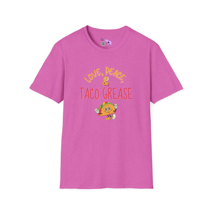 Love, Peace, & Taco Grease Adult T-shirt