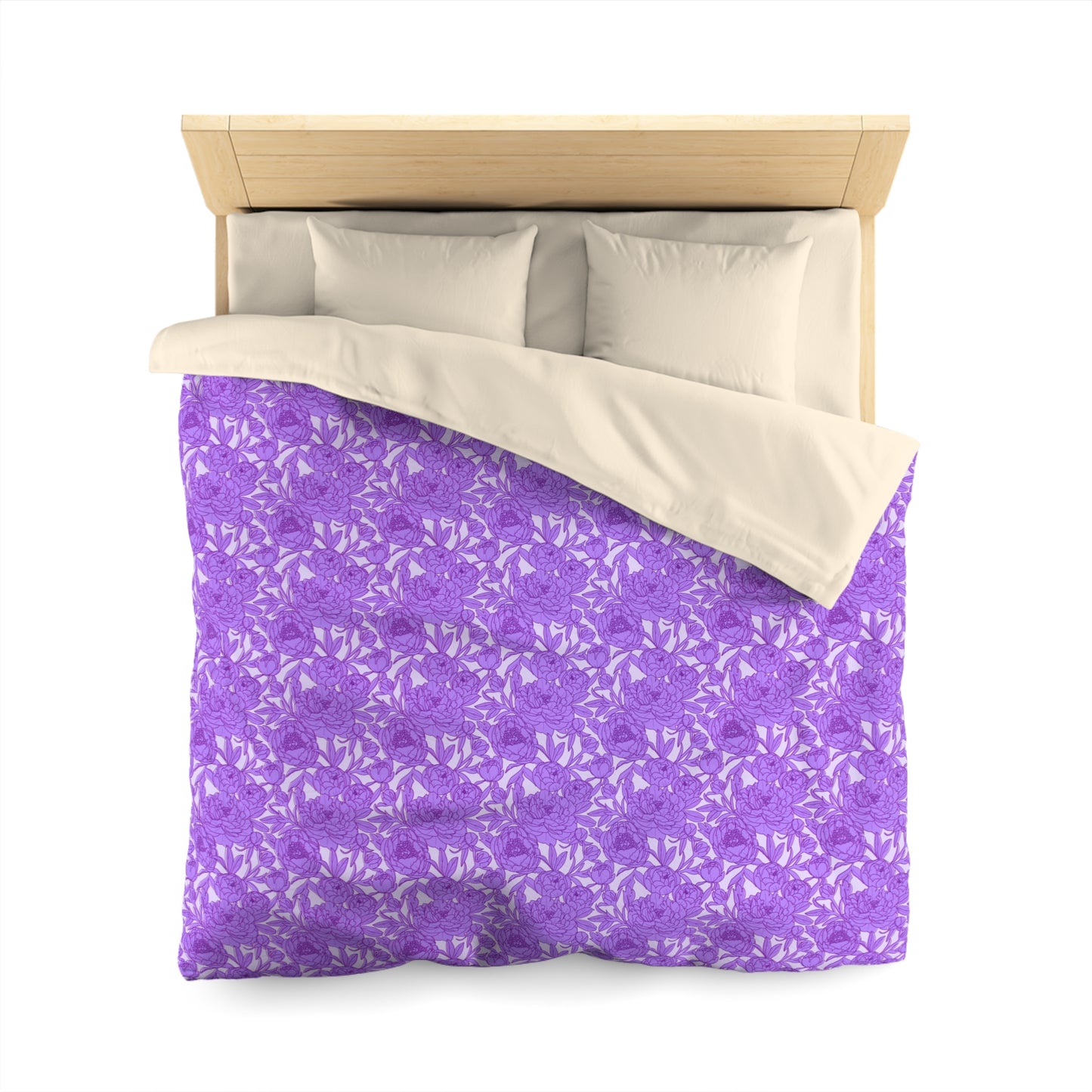Lavender Peony Symphony Microfiber Duvet Cover