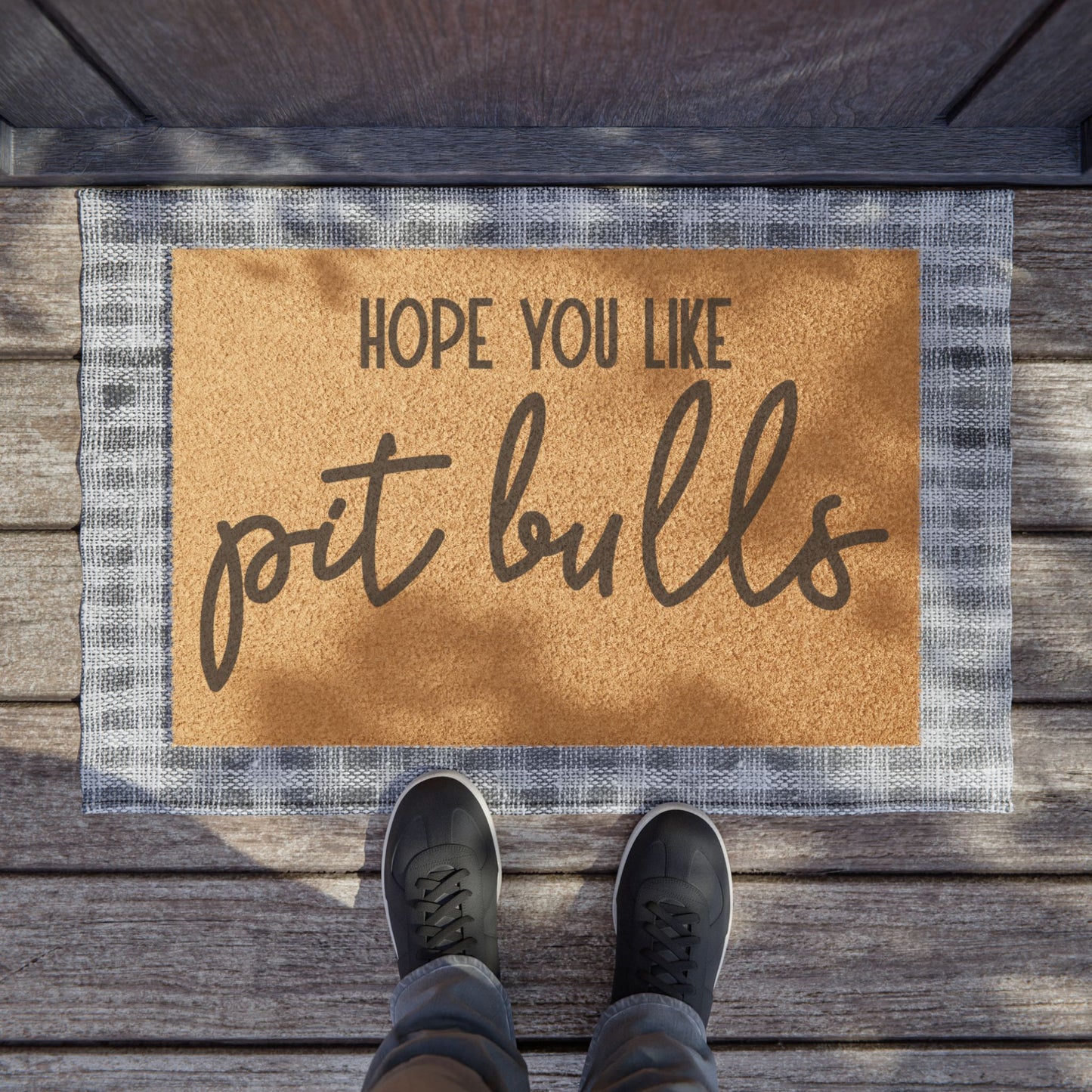 Hope You Like Pit Bulls Coconut Fiber Doormat