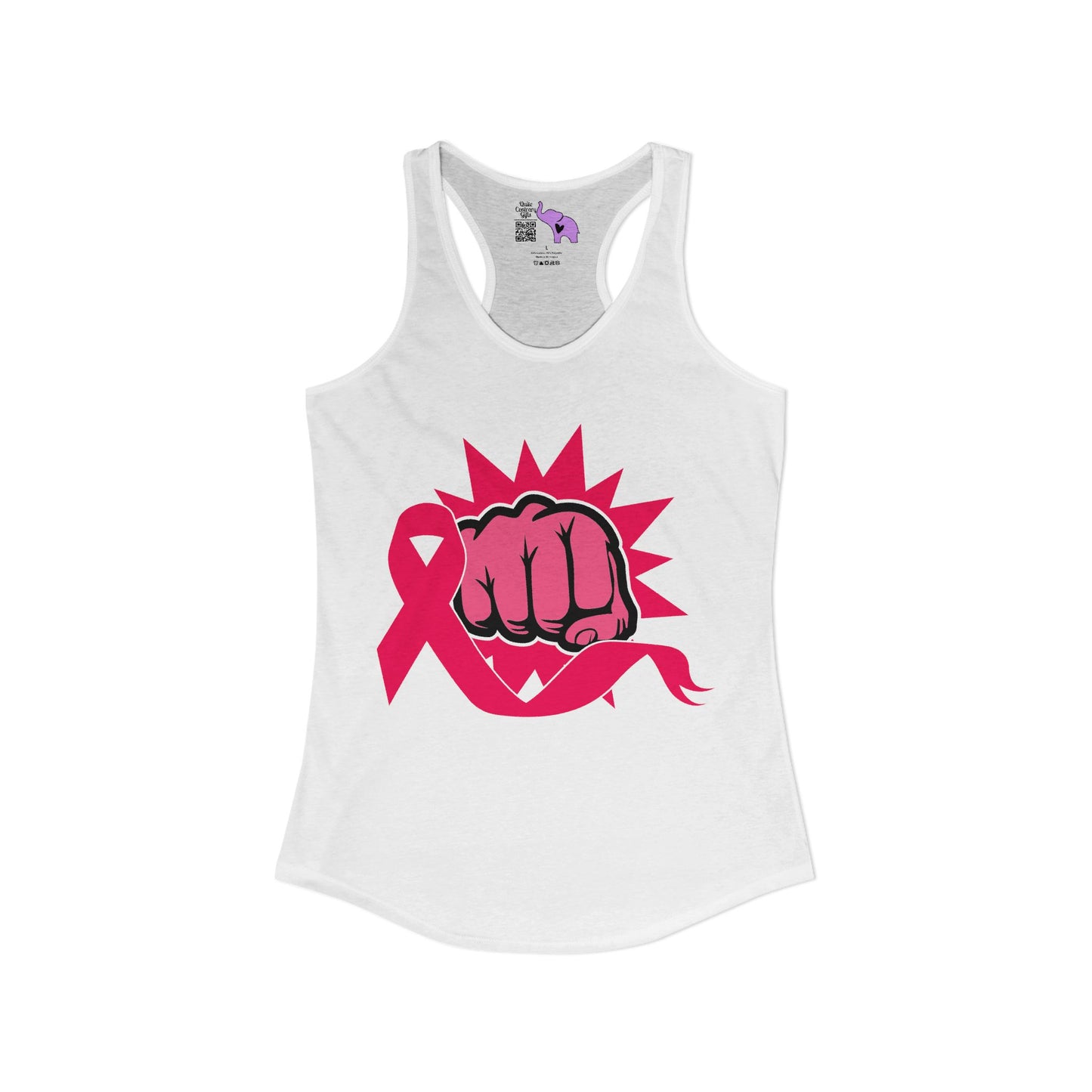 Breast Cancer Warrior Punch Women's Ideal Racerback Tank
