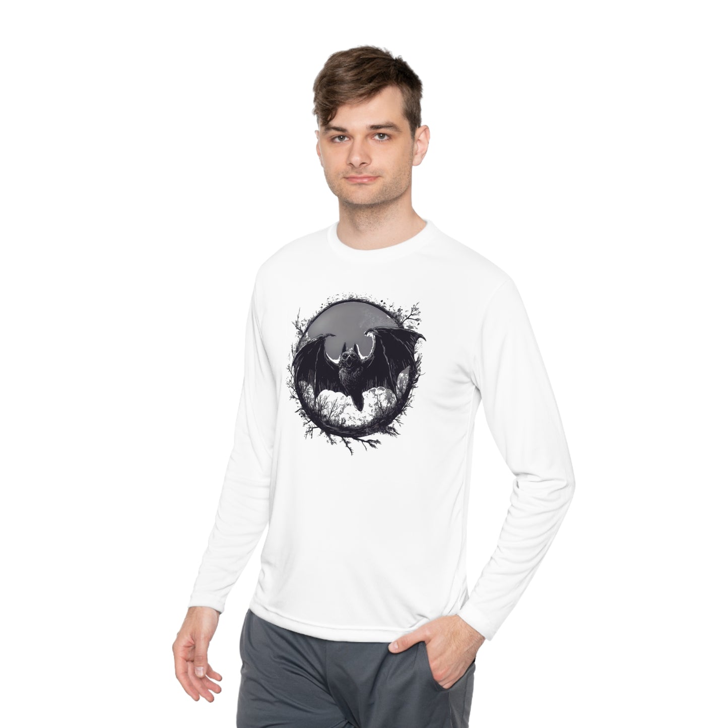 Creepy Bat Adult Long Sleeve Tee