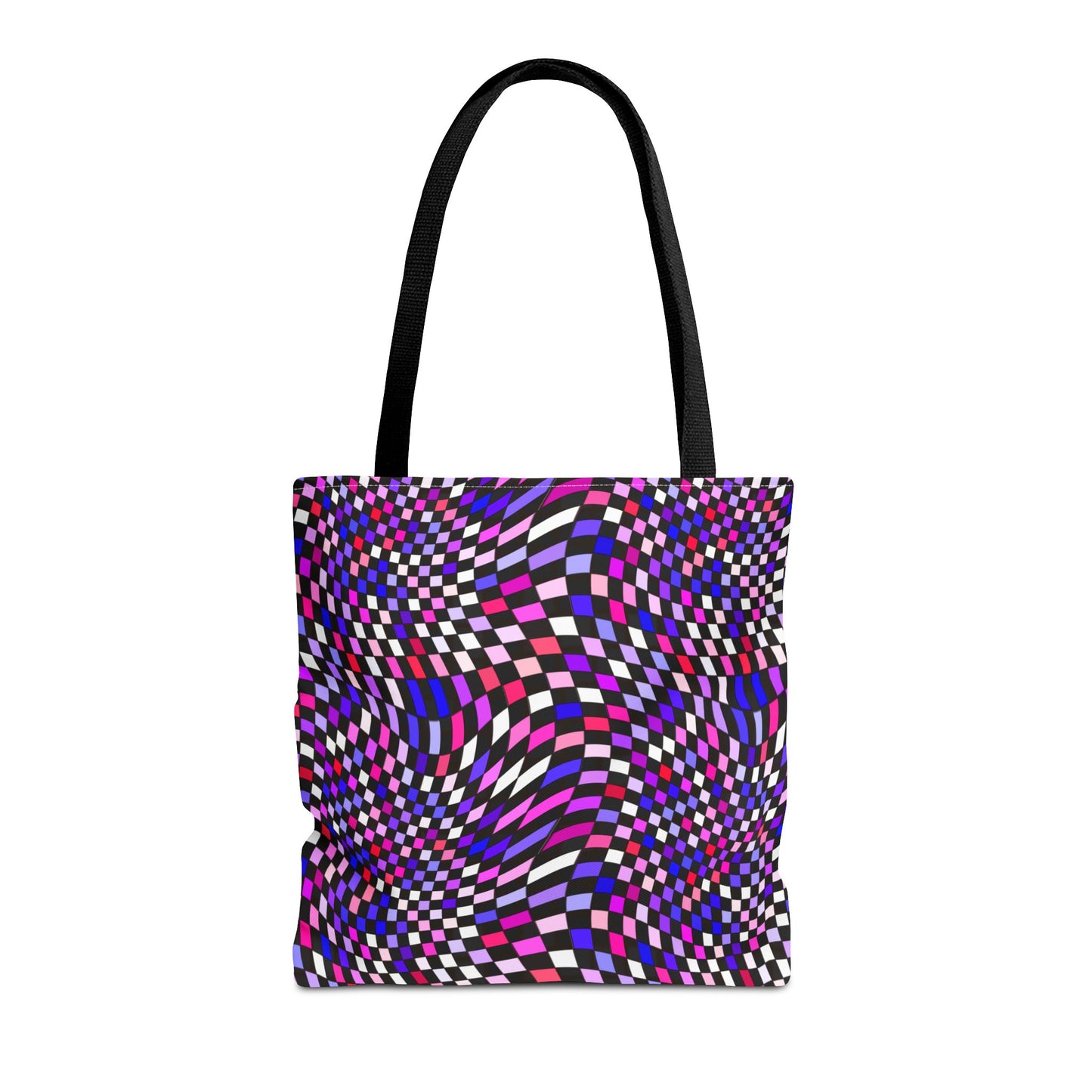 Warped Purple Checkered Canvas Tote Bag