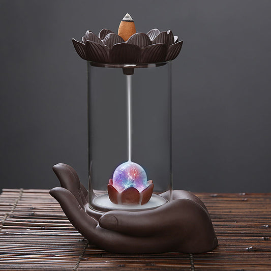 Lotus Flowing Backflow Ceramic Incense Burner