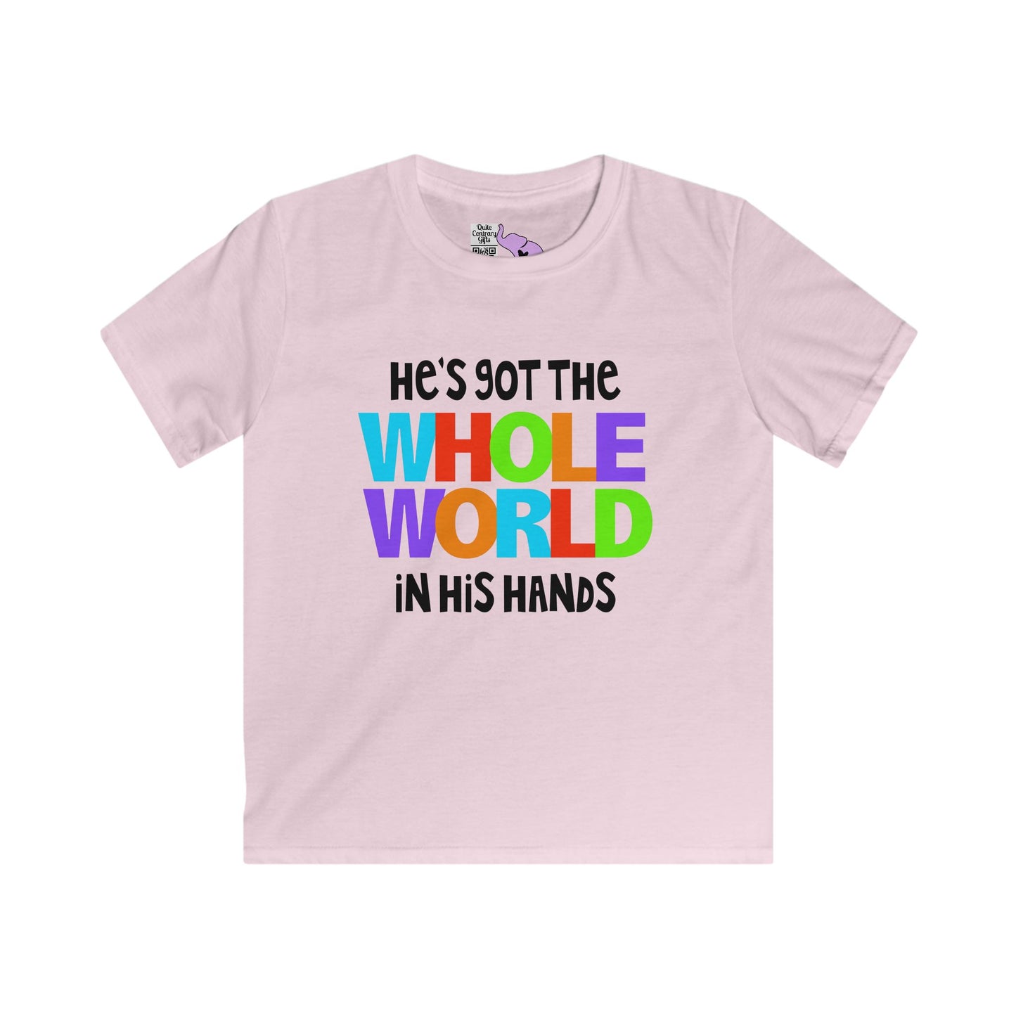 He's Got The Whole World in His Hands Youth Softstyle Tee