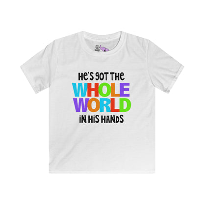 He's Got The Whole World in His Hands Youth Softstyle Tee