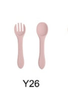 Soft Silicone Food Grade Kids Spoon & Fork Set