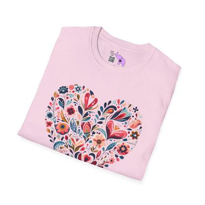 Floral Heart Adult T-shirt