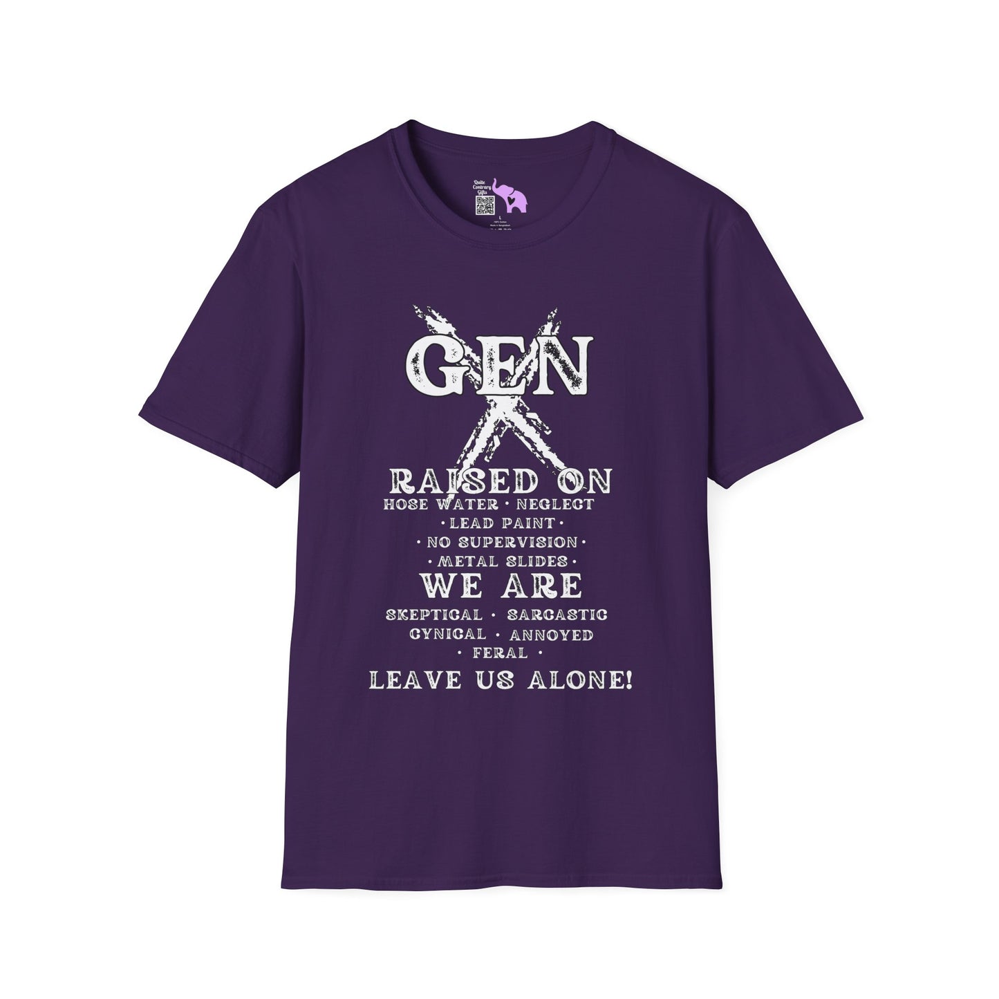 Gen X Raised On.. We Are... Leave Us Alone Adult T-shirt