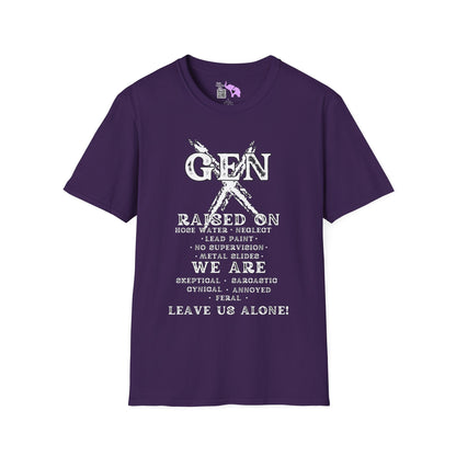 Gen X Raised On.. We Are... Leave Us Alone Adult T-shirt
