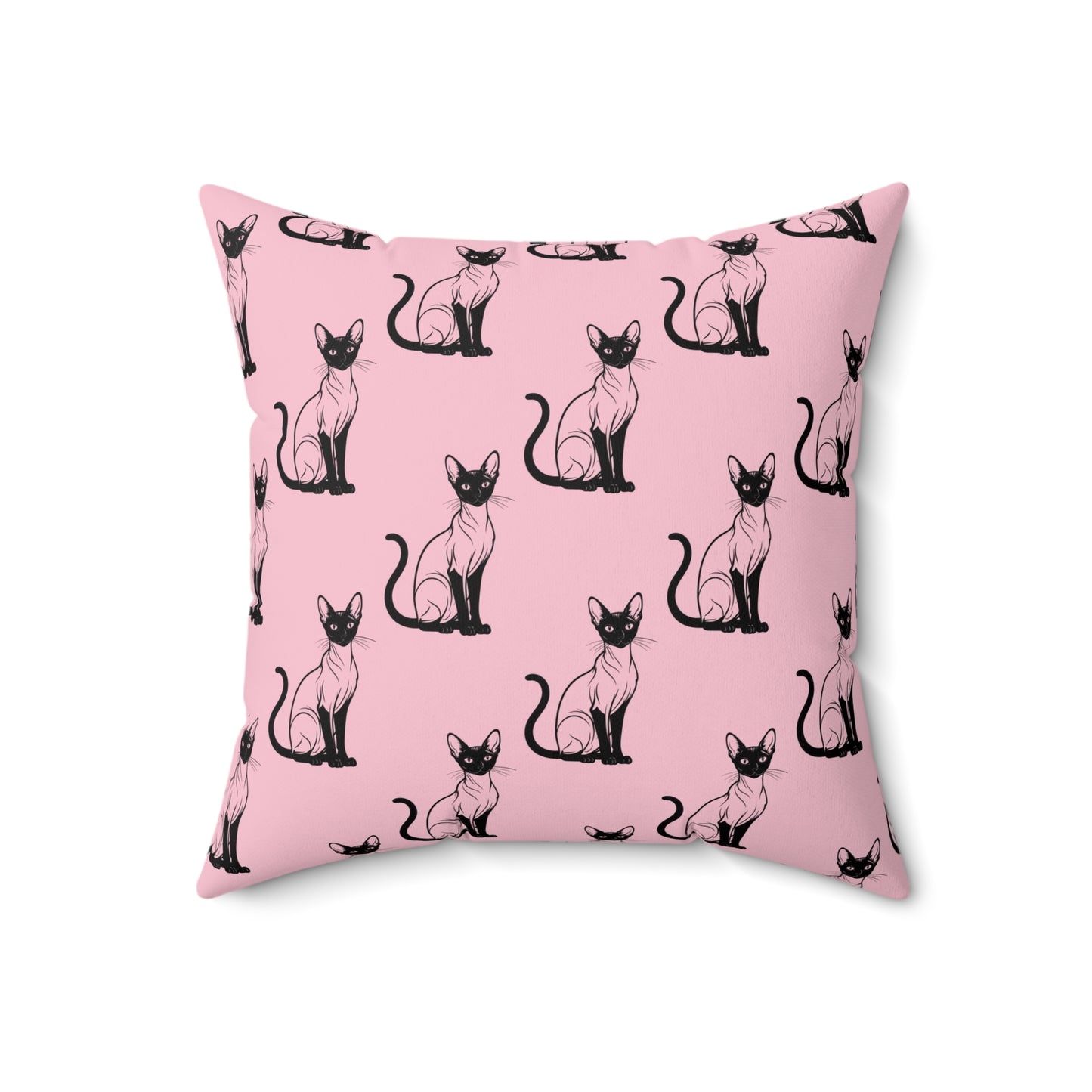 Siamese Charm – Pink Whisper Throw Pillow