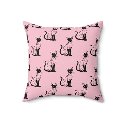 Siamese Charm – Pink Whisper Throw Pillow